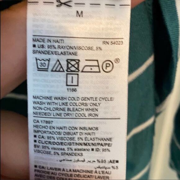 Teal Green & White Striped Old Navy Long Sleeve - Picture 8 of 9